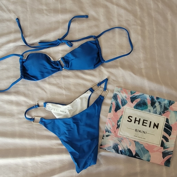 SHEIN Other - Shein 2 Piece Halter tie Bikini Swimsuit, Blue, Size Small.